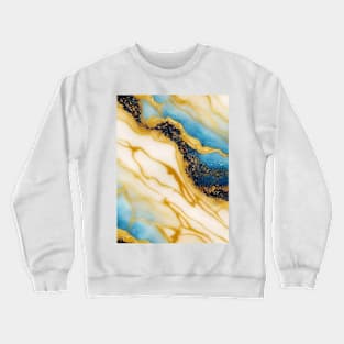 Marble texture, liquid paint, gold foil and glitter Crewneck Sweatshirt